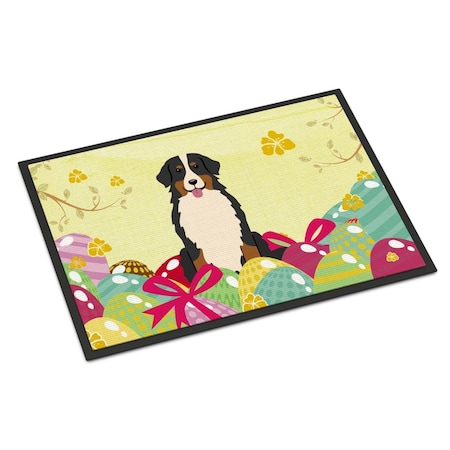 Carolines Treasures 18 x 27 in. Easter Eggs Bernese Mountain Dog Indoor or Outdoor Mat BB6036MAT